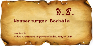 Wasserburger Borbála névjegykártya